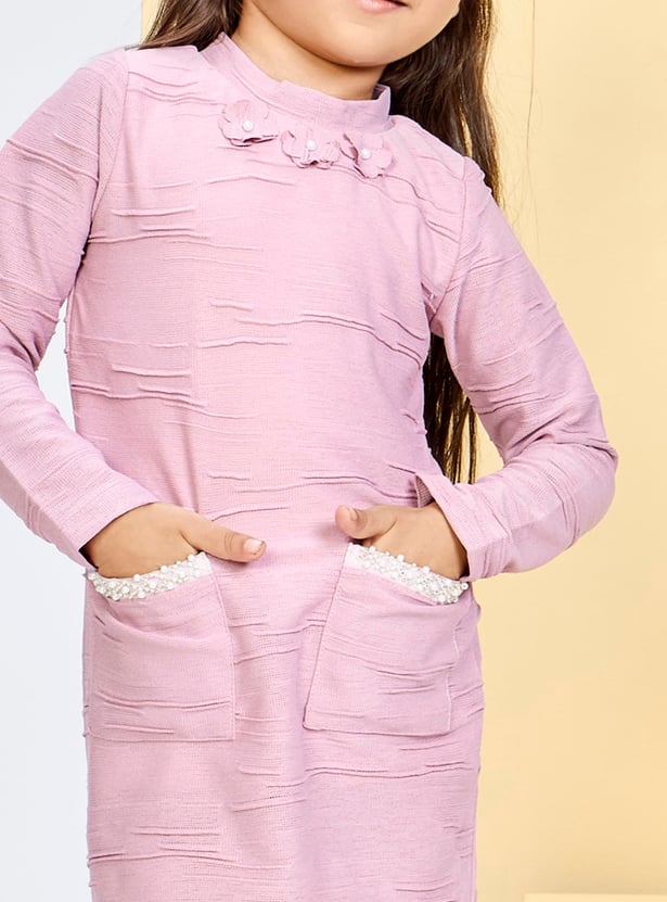 PEPPERMINT Girls Textured Shift Dress