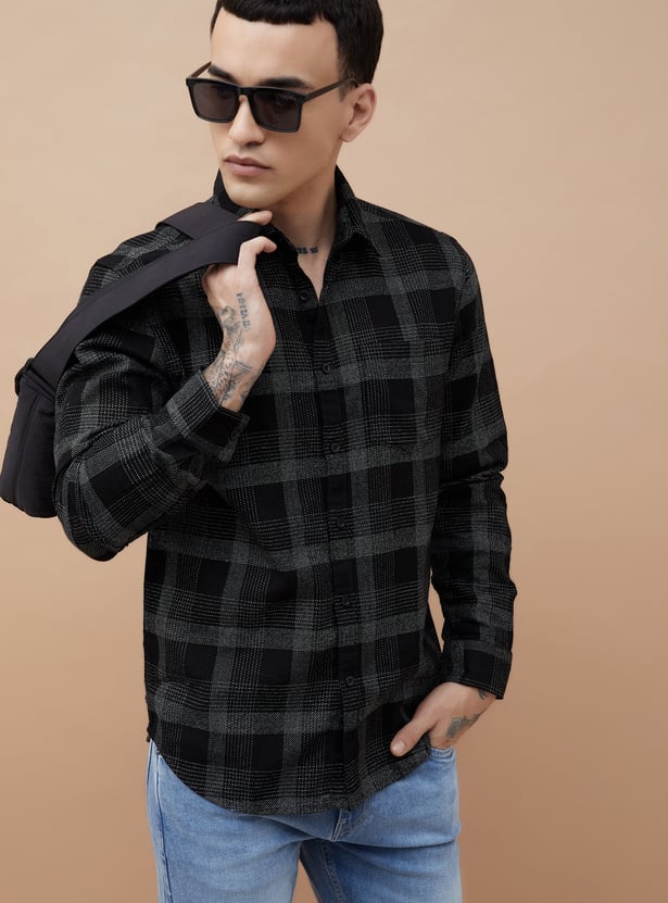 FAME FOREVER Checked Smart Fit Shirt