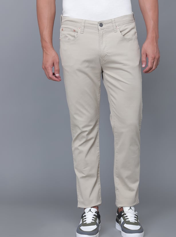 AMERICAN EAGLE Solid Slim Straight Trousers