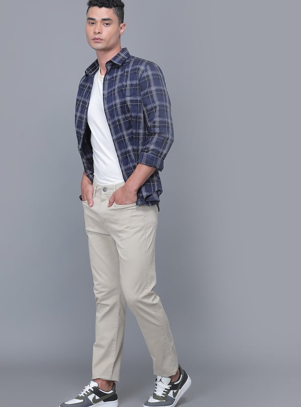 AMERICAN EAGLE Solid Slim Straight Trousers