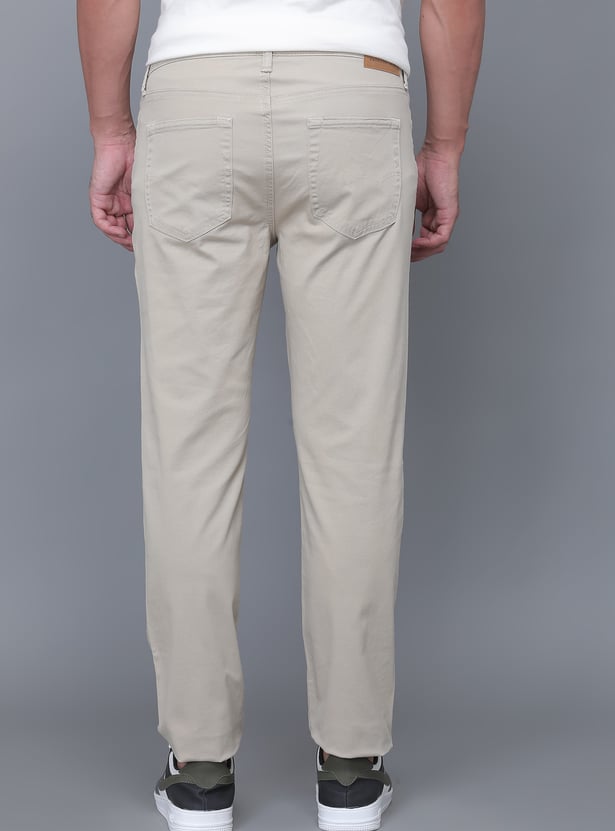 AMERICAN EAGLE Solid Slim Straight Trousers