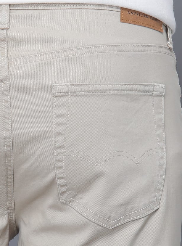 AMERICAN EAGLE Solid Slim Straight Trousers