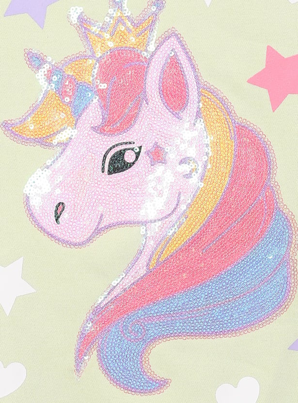 KIDSVILLE Girls Unicorn Sequined Sweatshirt