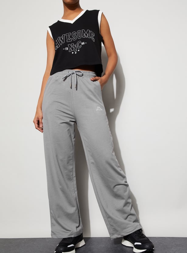 KAPPA Solid Wide Leg Track Pants