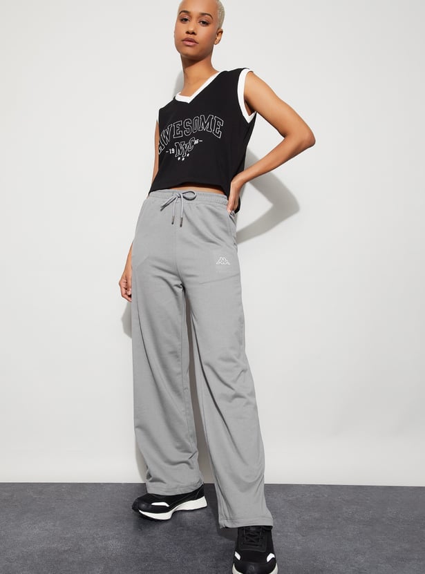 KAPPA Solid Wide Leg Track Pants