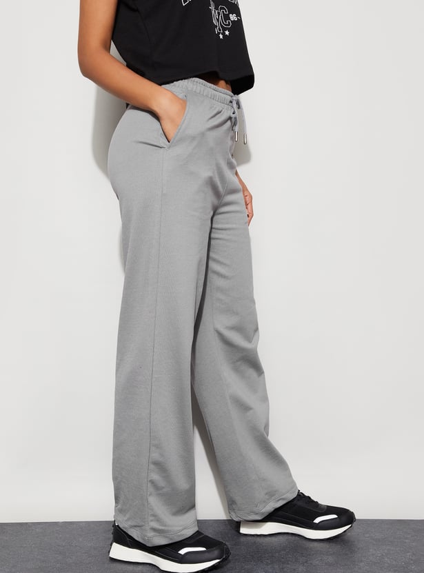 KAPPA Solid Wide Leg Track Pants