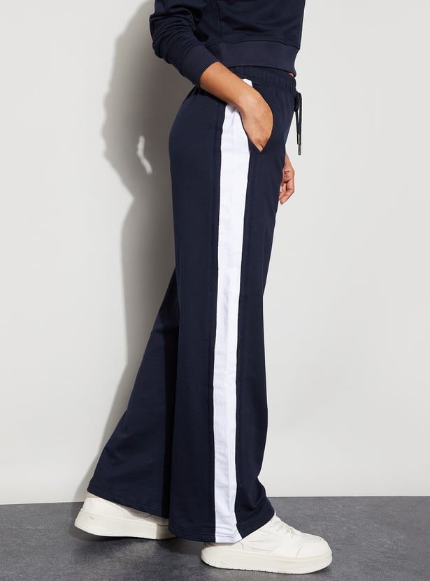 KAPPA Wide Leg Track Pants with Contrast Panels