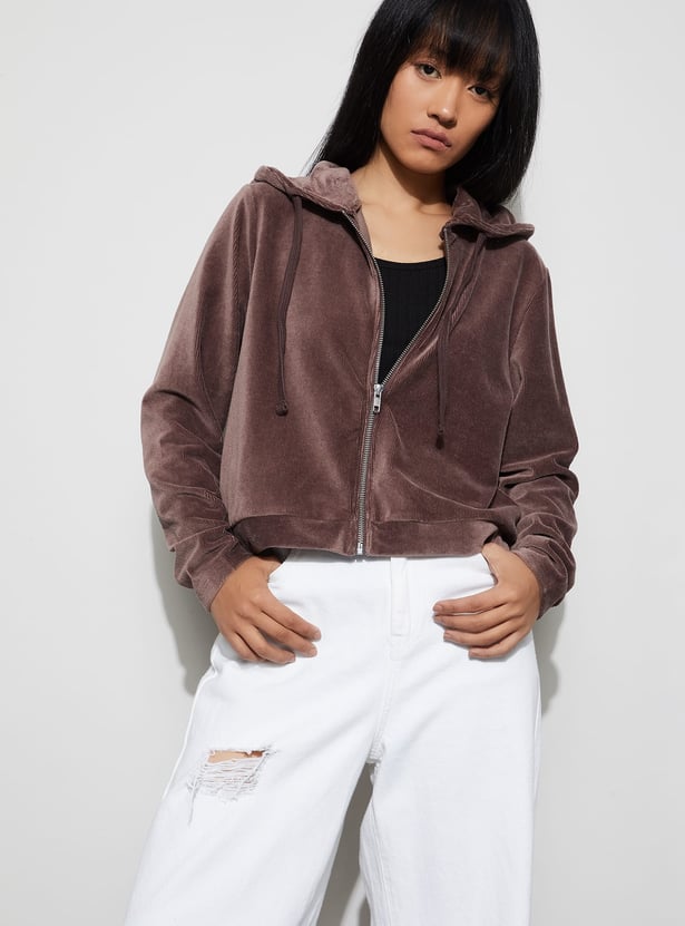 KAPPA Velour Hooded Corduroy Jacket