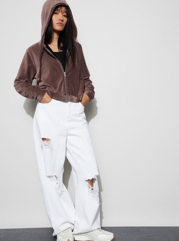 KAPPA Velour Hooded Corduroy Jacket
