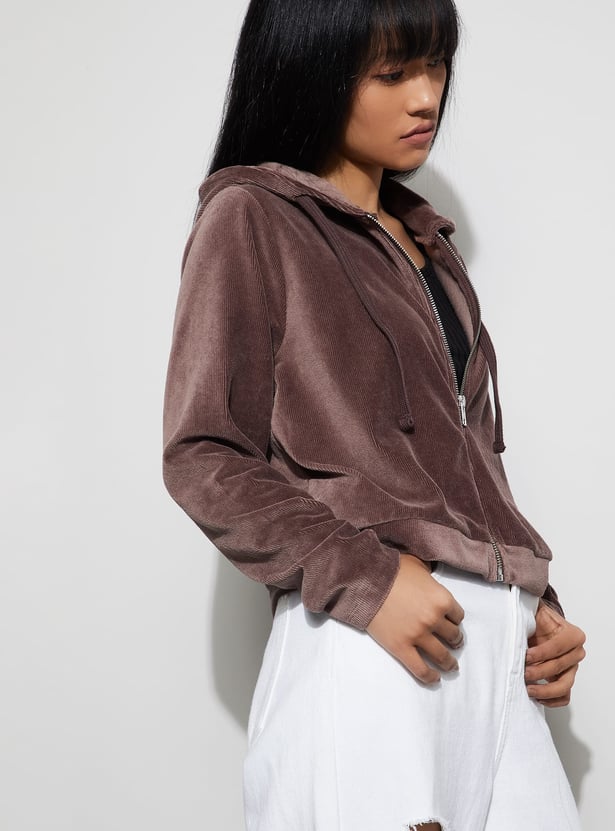 KAPPA Velour Hooded Corduroy Jacket