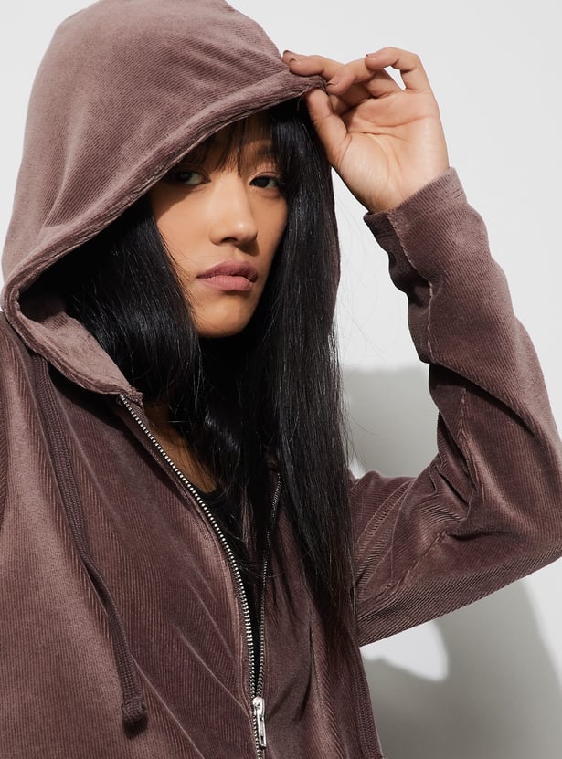 KAPPA Velour Hooded Corduroy Jacket