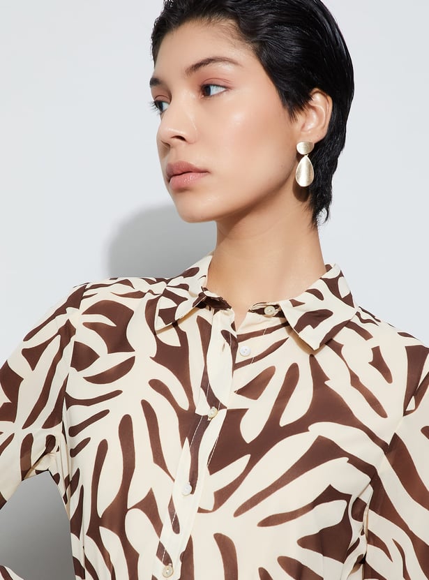 CODE Floral Print Shirt Dress