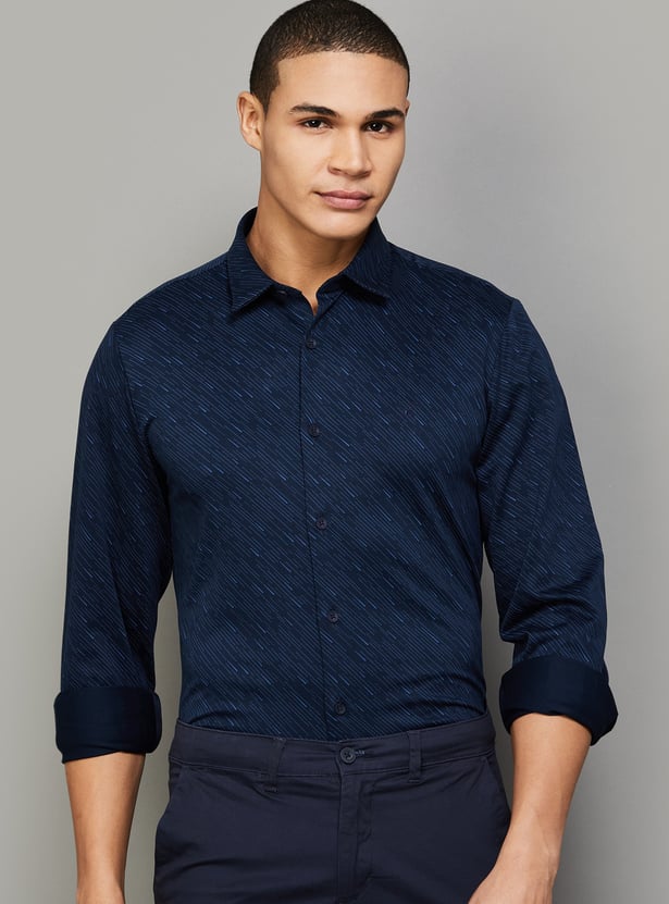 ALLEN SOLLY Printed Comfy Slim Fit Shirt