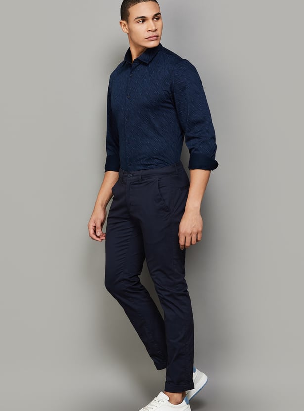 ALLEN SOLLY Printed Comfy Slim Fit Shirt