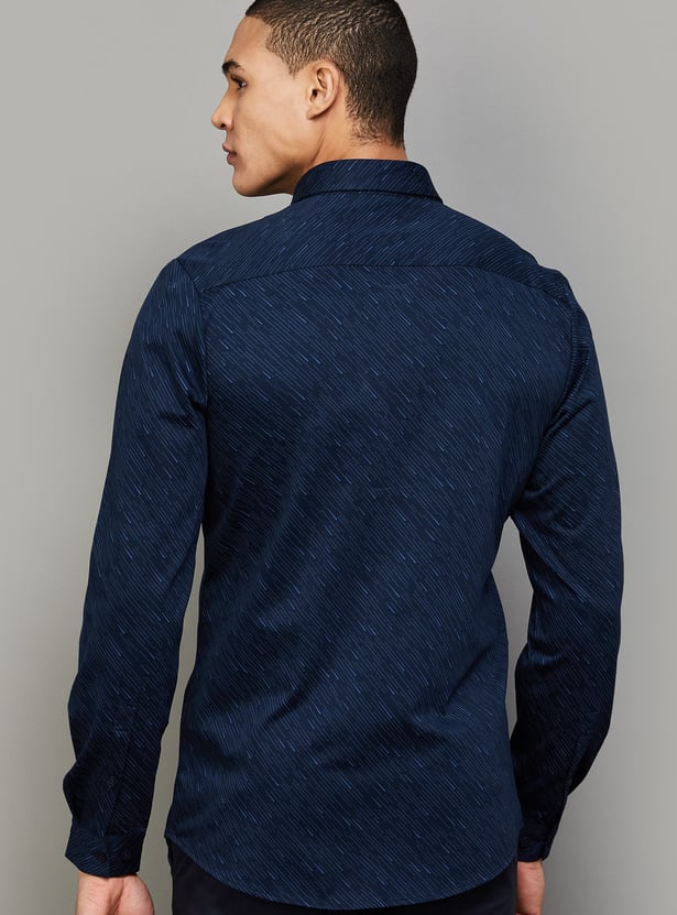 ALLEN SOLLY Printed Comfy Slim Fit Shirt
