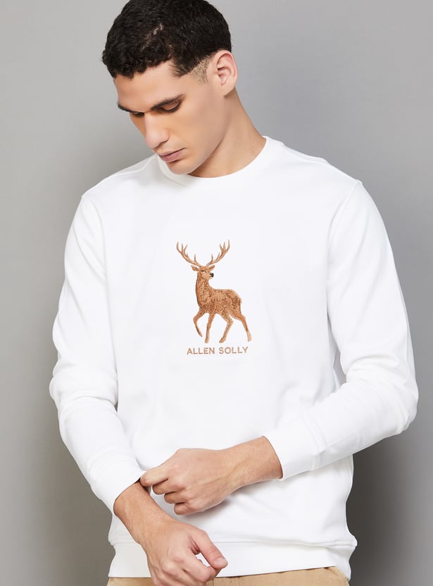 ALLEN SOLLY Embroidered Sweatshirt