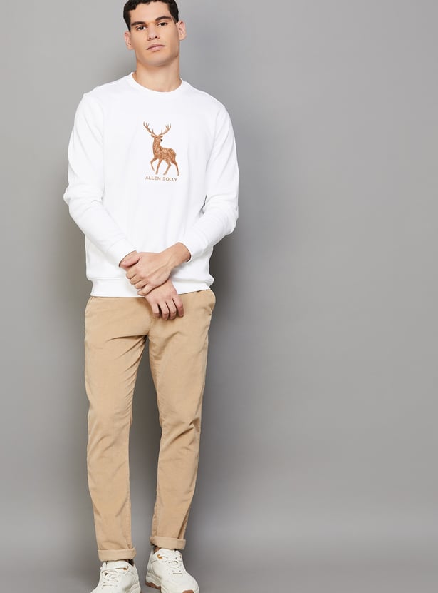 ALLEN SOLLY Embroidered Sweatshirt
