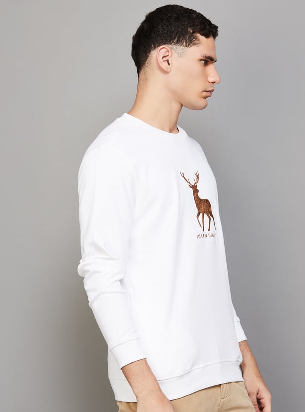 ALLEN SOLLY Embroidered Sweatshirt