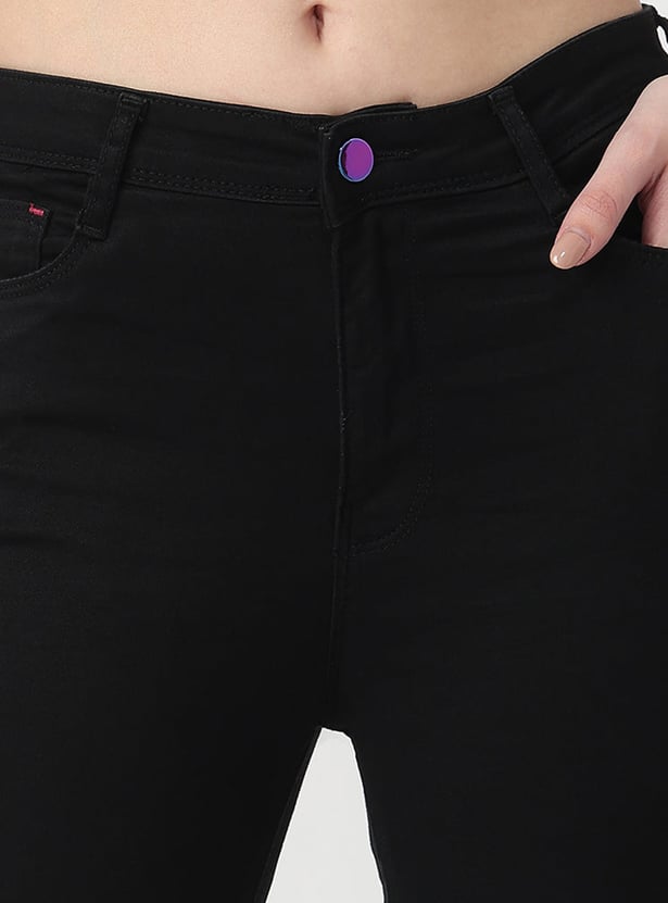 KRAUS Solid High Rise Skinny Fit Jeans