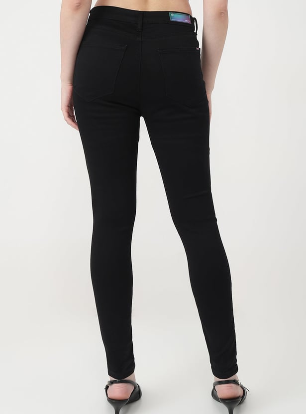KRAUS Solid High Rise Skinny Fit Jeans