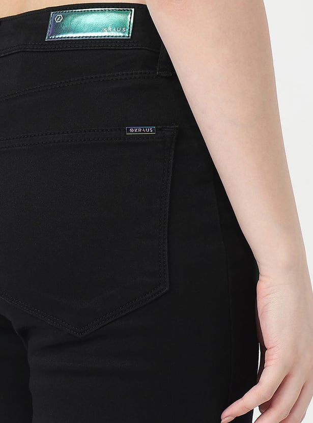 KRAUS Solid High Rise Skinny Fit Jeans
