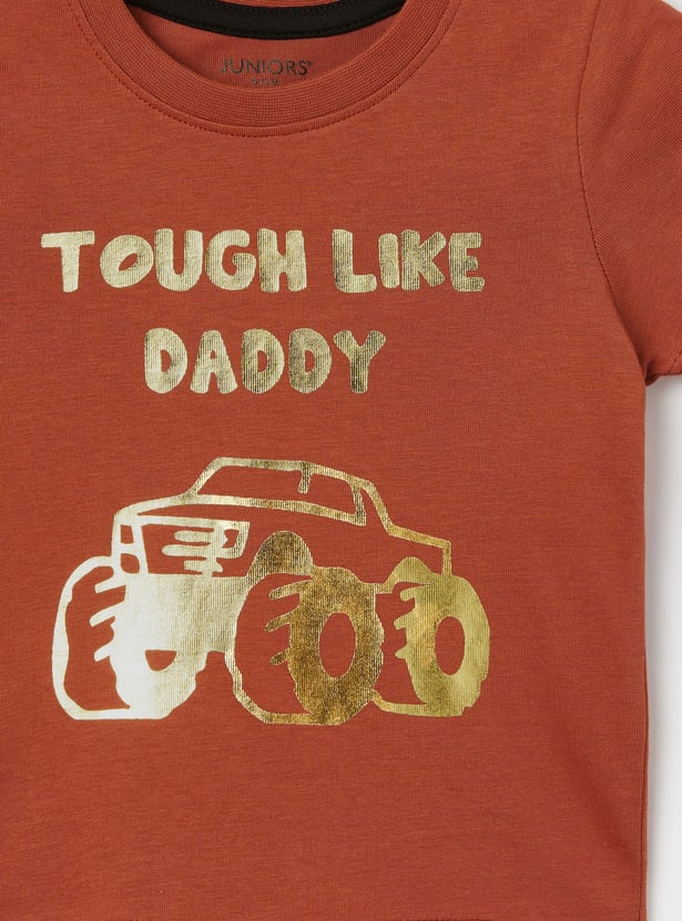 JUNIORS Boys Metallic Print T-shirt