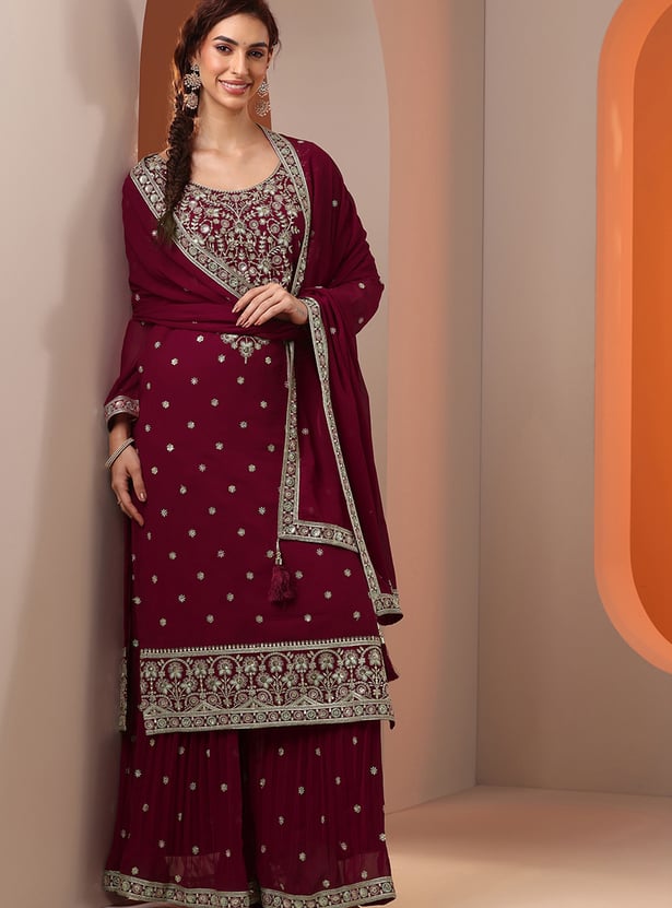 LIBAS Embroidered Straight Kurta Set