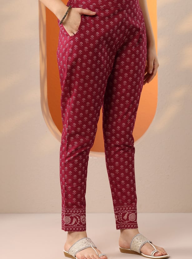 LIBAS Floral Print A-line Kurta Set