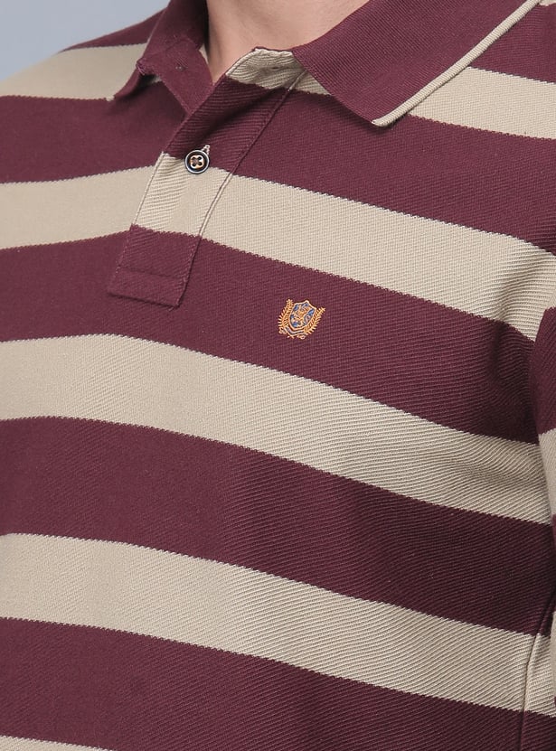 FAHRENHEIT Striped Polo T-shirt