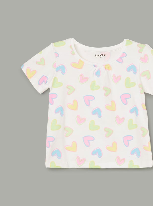 JUNIOR BABY Girls Printed T-shirt - Pack of 2