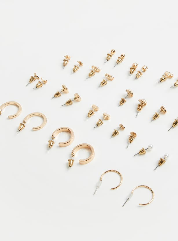 GINGER Assorted Hoop and Stud Earrings - Pack of 15