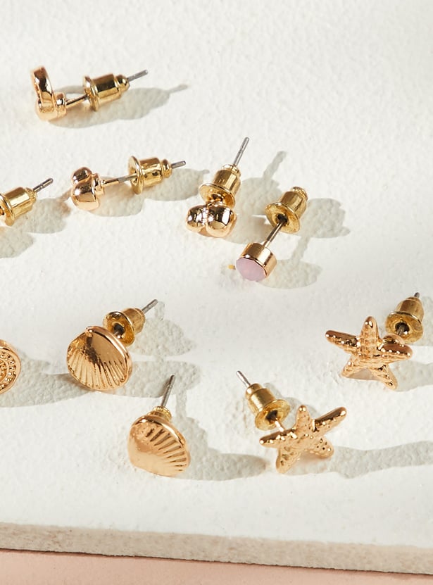 GINGER Assorted Stud Earrings - Pack of 6
