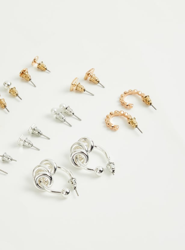 GINGER Assorted Stud and Hoop Earrings - Pack of 9