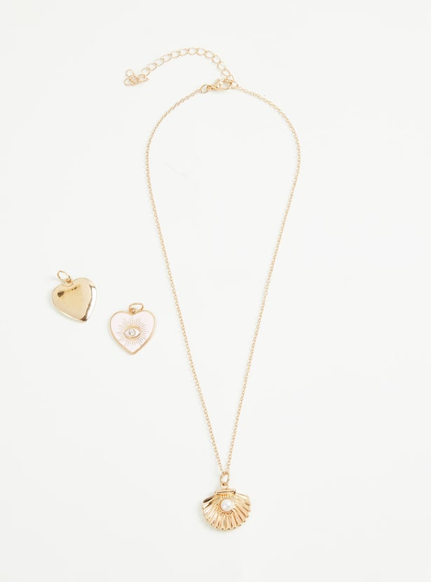 GINGER Pack of 3 Assorted Pendants with Chain