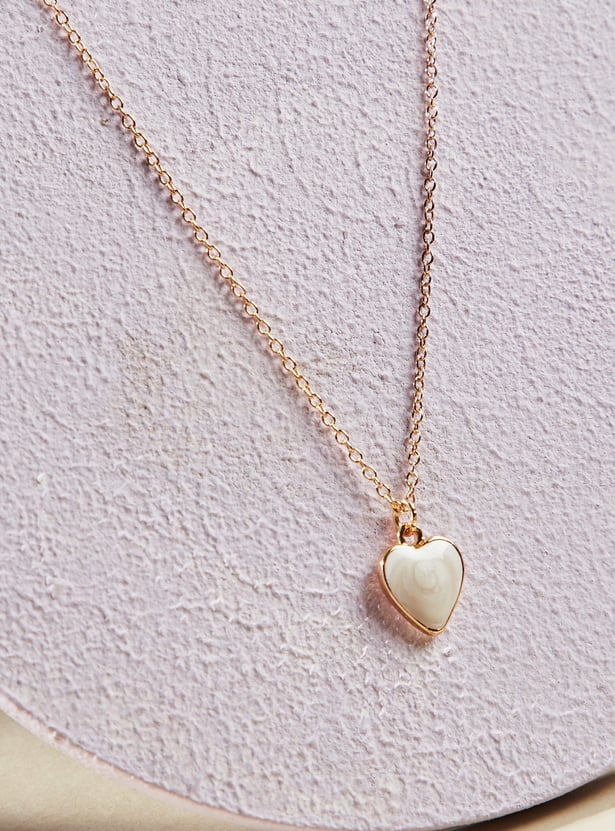 GINGER Embellished Heart Pendant with Chain