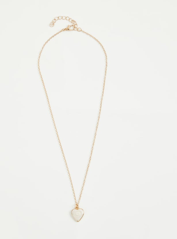 GINGER Embellished Heart Pendant with Chain