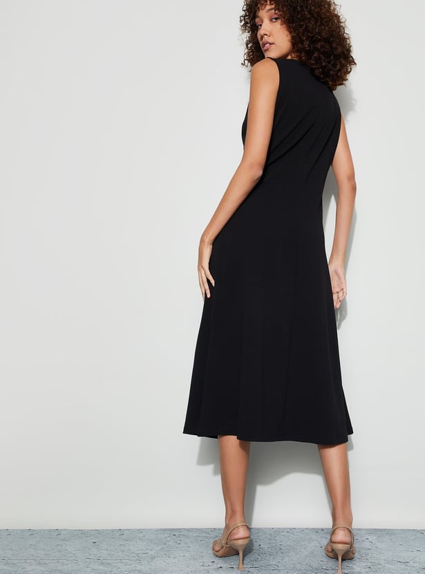 CODE A-line Dress with Metallic Accent