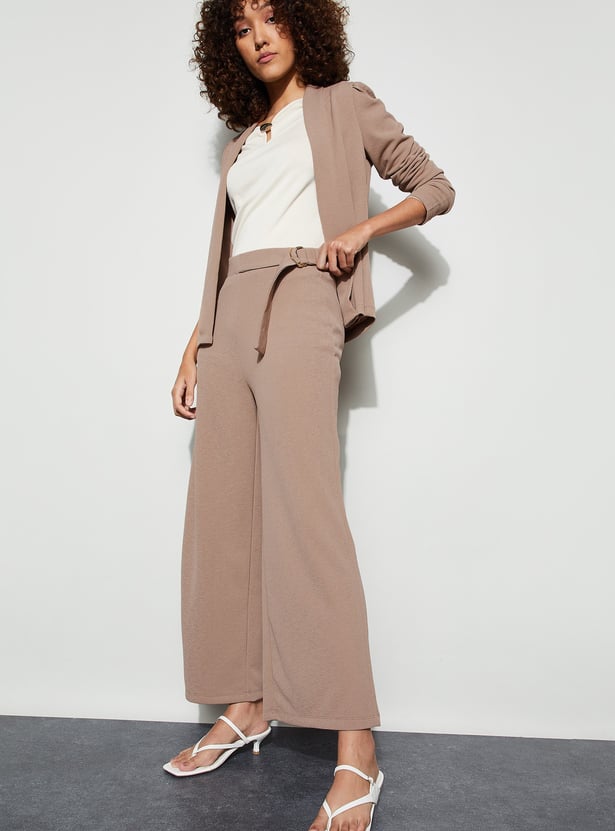 CODE Knit Belted Wide Leg Trousers