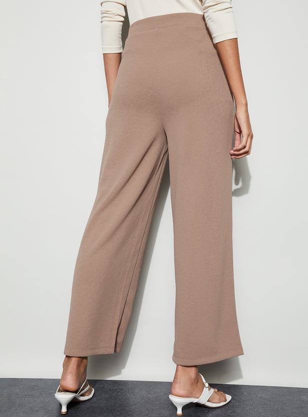 CODE Knit Belted Wide Leg Trousers