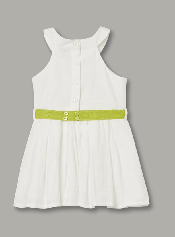 JUNIORS Girls Appliqued Dress with Belt