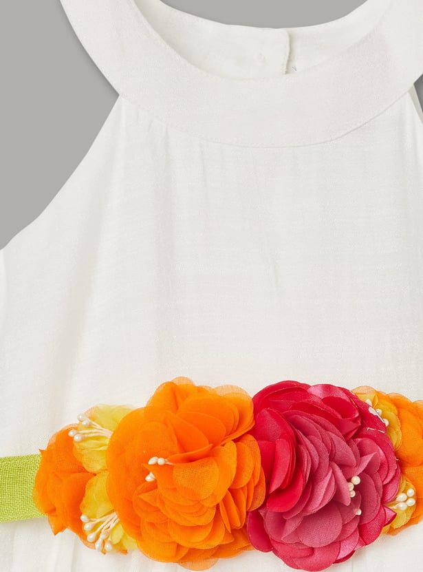 JUNIORS Girls Appliqued Dress with Belt