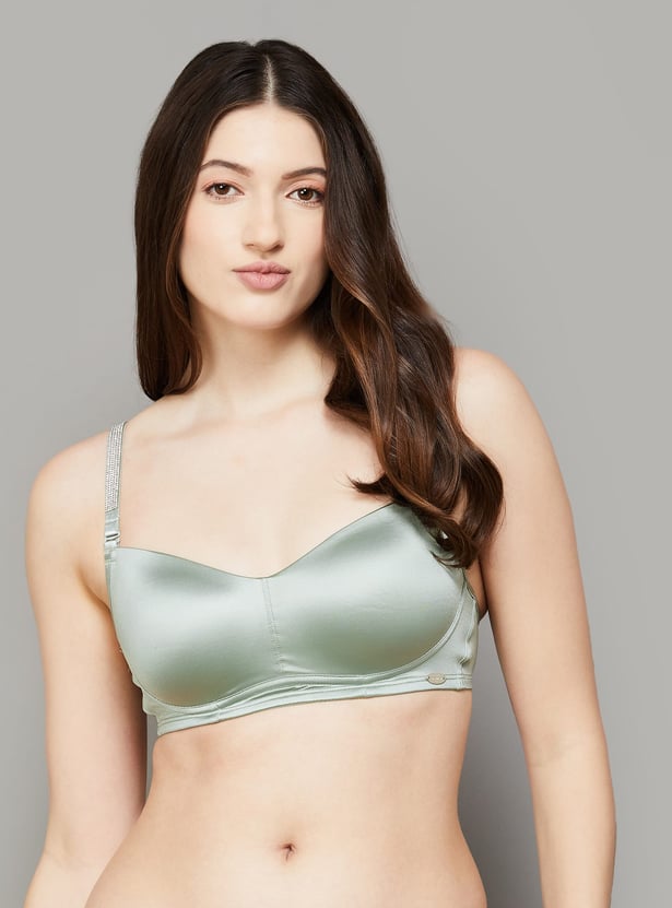 ENAMOR Solid Padded Non-Wired T-shirt Bra