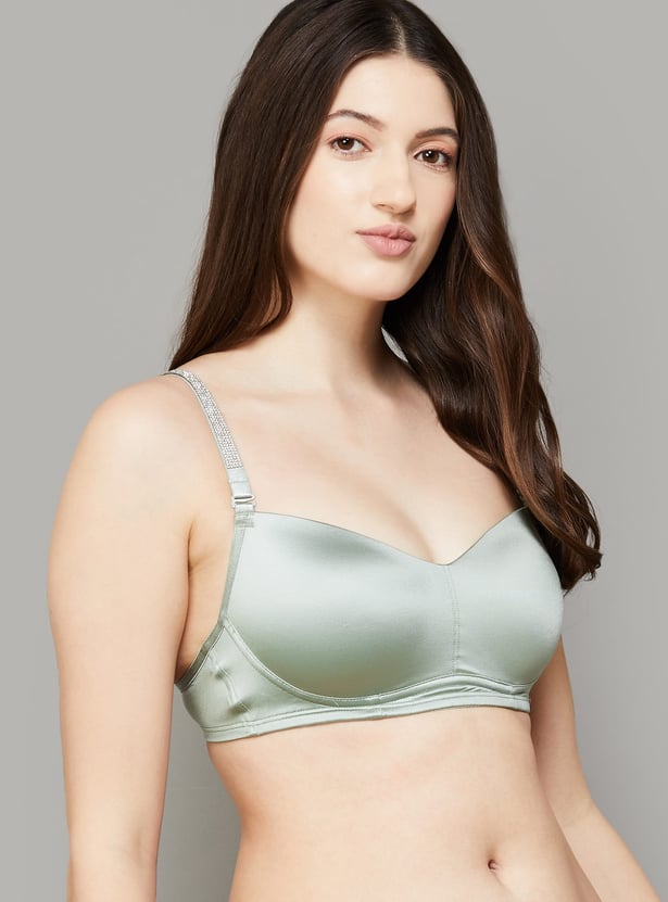 ENAMOR Solid Padded Non-Wired T-shirt Bra