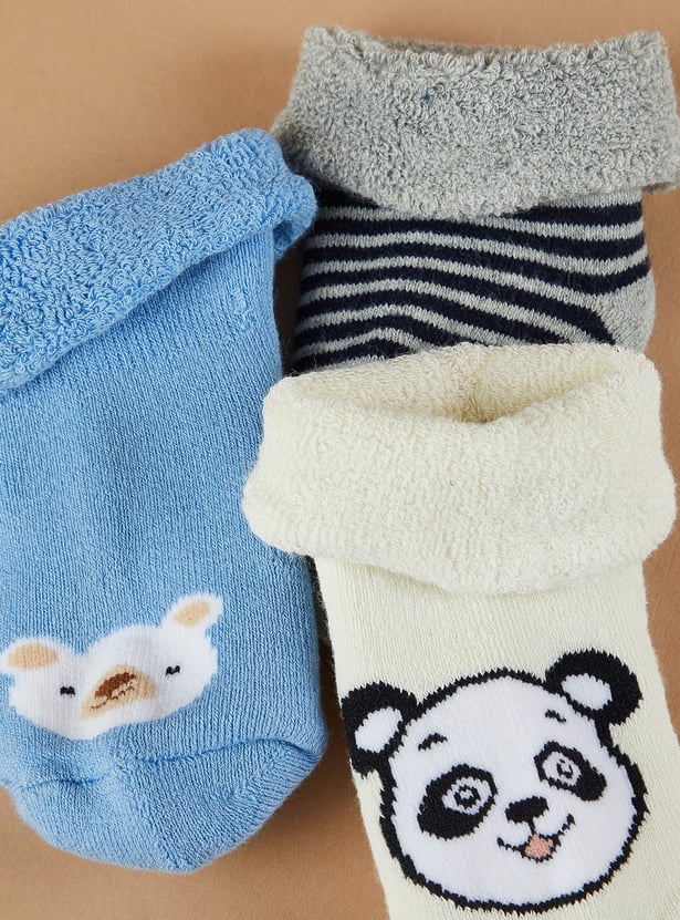 FAME FOREVER Boys Patterned Ankle-length Socks - Pack of 3