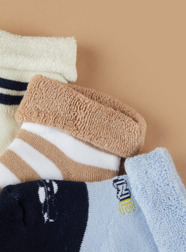 FAME FOREVER Boys Patterned Ankle-length Socks - Pack of 3