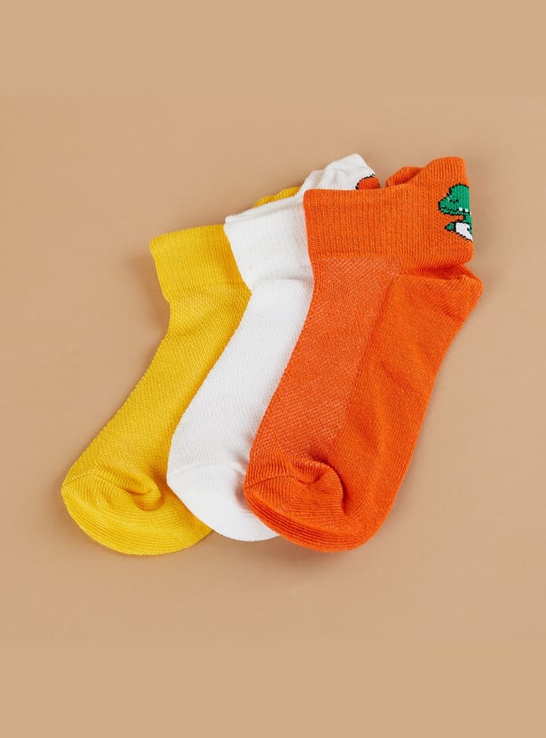 FAME FOREVER Boys Assorted Ankle Length Socks - Pack of 3