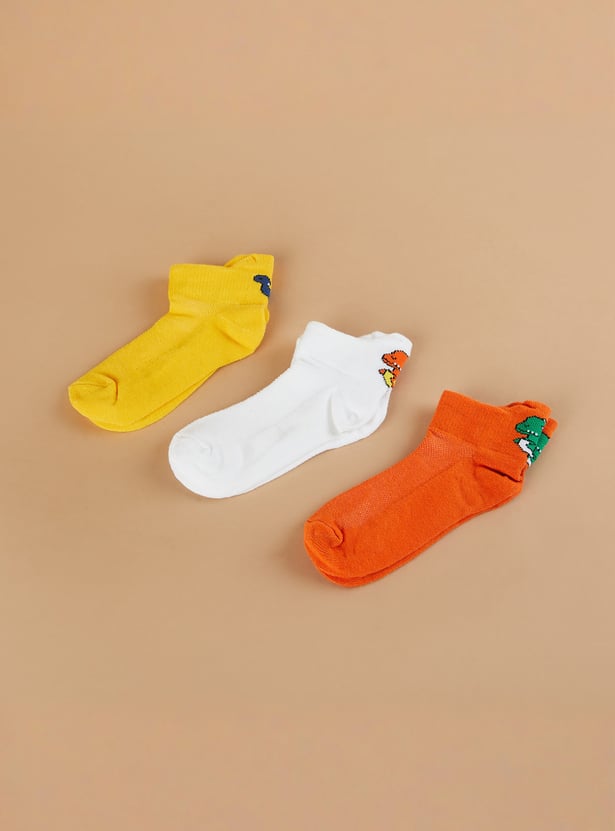 FAME FOREVER Boys Assorted Ankle Length Socks - Pack of 3