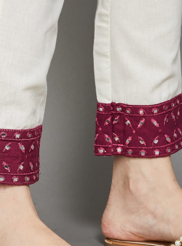 FASHOR Mirror-Work Straight Kurta Set