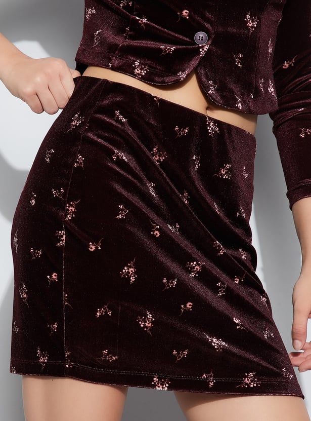 GINGER Floral Print Mini Skirt