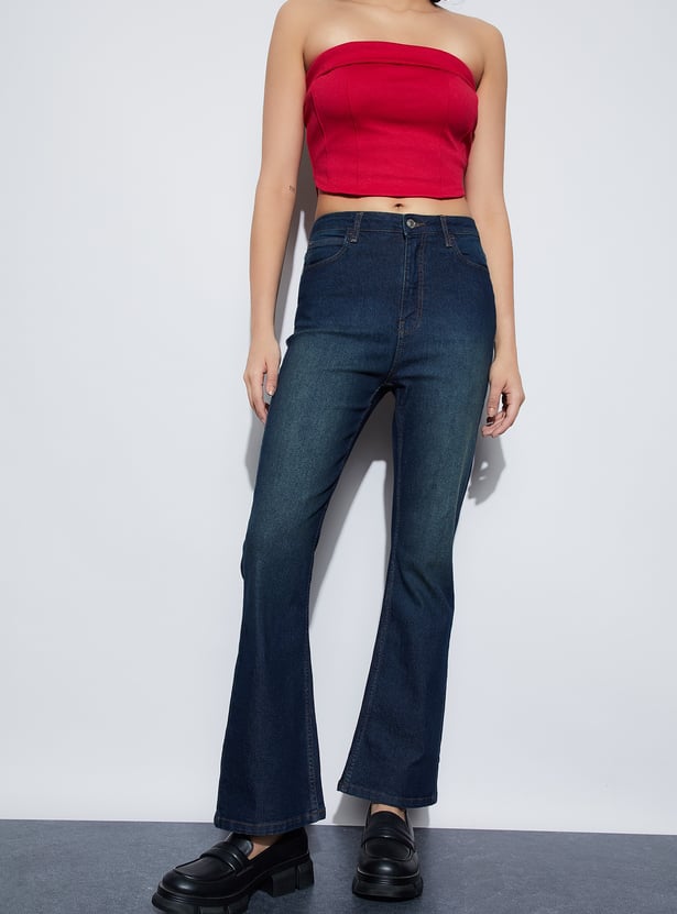 GINGER Washed Bootcut Jeans